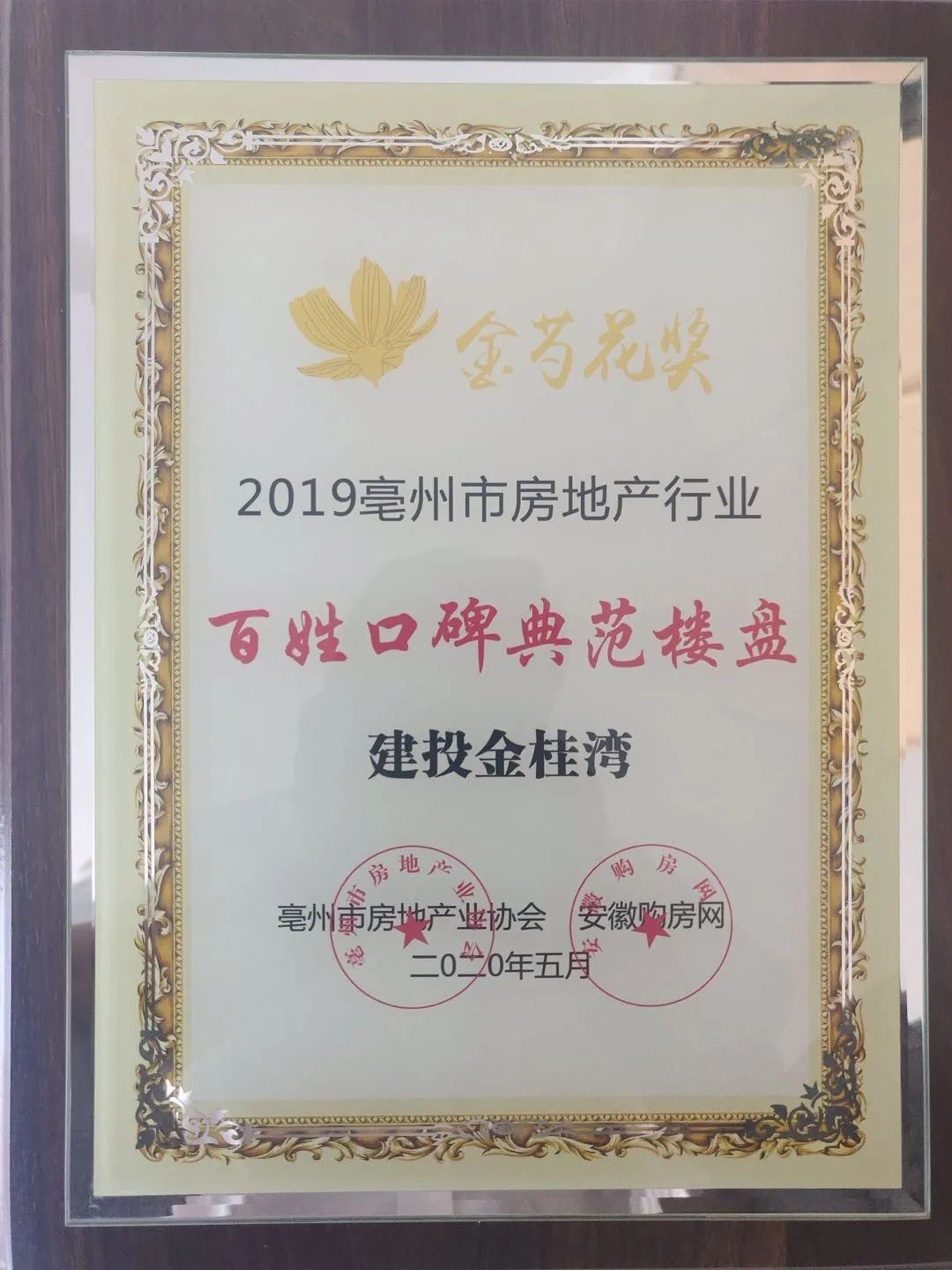 金桂湾2019亳州市房地产行业“百姓口碑典范楼盘”